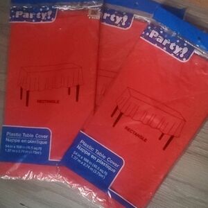 Red Plastic Table Covers - Party!